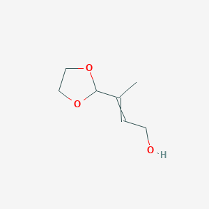 molecular formula C7H12O3 B14469985 3-(1,3-Dioxolan-2-yl)but-2-en-1-ol CAS No. 65527-78-8