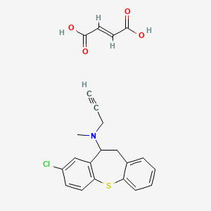 molecular formula C22H20ClNO4S B14470075 8-Chloro-10-(N-methylpropargylamino)-10,11-dihydrodibenzo(b,f)thiepin maleate CAS No. 69195-59-1