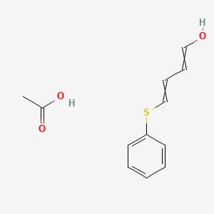 Acetic acid;4-phenylsulfanylbuta-1,3-dien-1-ol