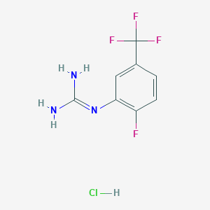 molecular formula C8H8ClF4N3 B1447008 1-[2-氟-5-(三氟甲基)苯基]胍盐酸盐 CAS No. 1803587-42-9