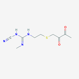 molecular formula C9H14N4O2S B14470120 N-Cyano-N'-{2-[(2,3-dioxobutyl)sulfanyl]ethyl}-N''-methylguanidine CAS No. 67720-86-9