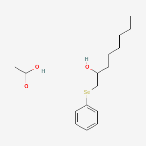 molecular formula C16H26O3Se B14470164 Acetic acid;1-phenylselanyloctan-2-ol CAS No. 67007-28-7