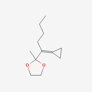 molecular formula C12H20O2 B14470189 2-(1-Cyclopropylidenepentyl)-2-methyl-1,3-dioxolane CAS No. 65234-87-9