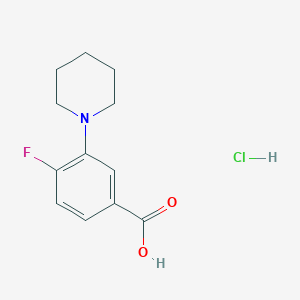 molecular formula C12H15ClFNO2 B1447024 4-氟-3-(哌啶-1-基)苯甲酸盐酸盐 CAS No. 1795441-39-2