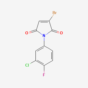 molecular formula C10H4BrClFNO2 B1447025 3-溴-1-(3-氯-4-氟苯基)-1H-吡咯-2,5-二酮 CAS No. 1706459-74-6