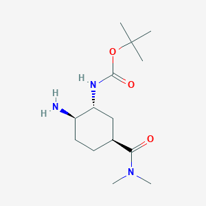 molecular formula C14H27N3O3 B1447029 叔丁基((1R,2R,5S)-2-氨基-5-(二甲基氨基羰基)环己基)氨基甲酸酯 CAS No. 1353893-25-0