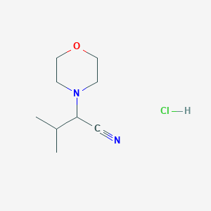 molecular formula C9H17ClN2O B1447031 3-甲基-2-(吗啉-4-基)丁腈盐酸盐 CAS No. 1672675-26-1