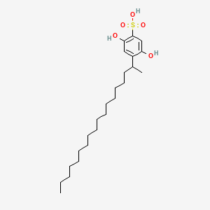 molecular formula C24H42O5S B14470455 Benzenesulfonic acid, 2,5-dihydroxy-4-sec-octadecyl- CAS No. 72771-15-4