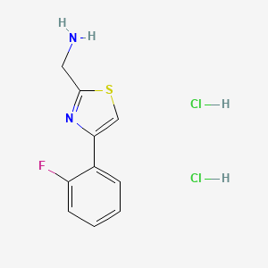 molecular formula C10H11Cl2FN2S B1447048 [4-(2-Fluorophenyl)-1,3-thiazol-2-yl]methanamine dihydrochloride CAS No. 1803587-92-9
