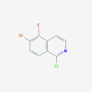 molecular formula C9H4BrClFN B1447054 6-溴-1-氯-5-氟异喹啉 CAS No. 1445564-11-3