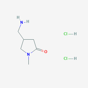 molecular formula C6H14Cl2N2O B1447055 4-(Aminomethyl)-1-methyl-2-pyrrolidinone dihydrochloride CAS No. 1638221-29-0