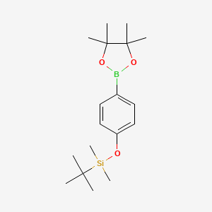 molecular formula C18H31BO3Si B1447057 叔丁基二甲基(4-(4,4,5,5-四甲基-1,3,2-二恶杂硼环-2-基)苯氧基)硅烷 CAS No. 873426-76-7