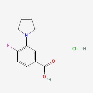 molecular formula C11H13ClFNO2 B1447061 4-氟-3-(吡咯烷-1-基)苯甲酸盐酸盐 CAS No. 1795284-07-9