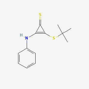 molecular formula C13H15NS2 B14470625 2-Anilino-3-(tert-butylsulfanyl)cycloprop-2-ene-1-thione CAS No. 65550-14-3