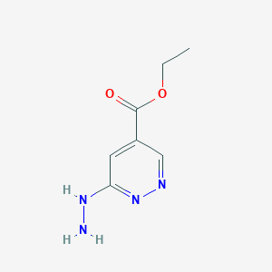 molecular formula C7H10N4O2 B1447065 6-肼基哒嗪-4-羧酸乙酯 CAS No. 1416241-53-6