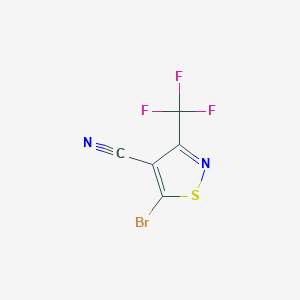 molecular formula C5BrF3N2S B1447080 5-溴-3-(三氟甲基)异噻唑-4-碳腈 CAS No. 1628451-85-3
