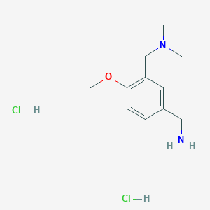 molecular formula C11H20Cl2N2O B1447084 1-(5-(氨基甲基)-2-甲氧基苯基)-N,N-二甲基甲胺二盐酸盐 CAS No. 1820687-70-4