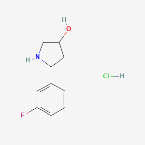 molecular formula C10H13ClFNO B1447090 5-(3-氟苯基)吡咯烷-3-醇盐酸盐 CAS No. 1803606-35-0