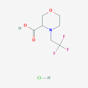 molecular formula C7H11ClF3NO3 B1447102 4-(2,2,2-Trifluoroethyl)morpholine-3-carboxylic acid hydrochloride CAS No. 1803571-64-3