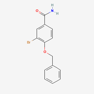 molecular formula C14H12BrNO2 B1447103 4-(苄氧基)-3-溴苯甲酰胺 CAS No. 1706456-92-9