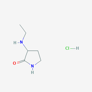 molecular formula C6H13ClN2O B1447106 3-(乙基氨基)吡咯烷-2-酮盐酸盐 CAS No. 1803560-96-4