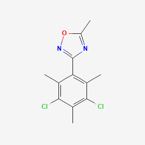 molecular formula C12H12Cl2N2O B14471139 3-(3,5-Dichloro-2,4,6-trimethylphenyl)-5-methyl-1,2,4-oxadiazole CAS No. 67800-08-2