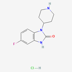 molecular formula C12H15ClFN3O B1447117 5-氟-1-(哌啶-4-基)-1H-苯并[d]咪唑-2(3H)-酮盐酸盐 CAS No. 214770-66-8
