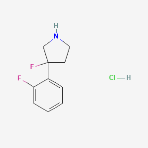molecular formula C10H12ClF2N B1447123 盐酸 3-氟-3-(2-氟苯基)吡咯烷 CAS No. 1803561-18-3