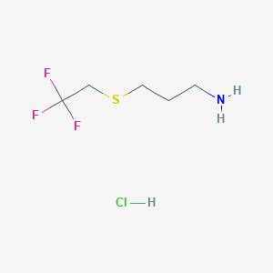 B1447125 3-[(2,2,2-Trifluoroethyl)sulfanyl]propan-1-amine hydrochloride CAS No. 1803585-06-9