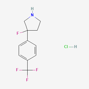 molecular formula C11H12ClF4N B1447129 3-氟-3-[4-(三氟甲基)苯基]吡咯烷盐酸盐 CAS No. 1803602-12-1