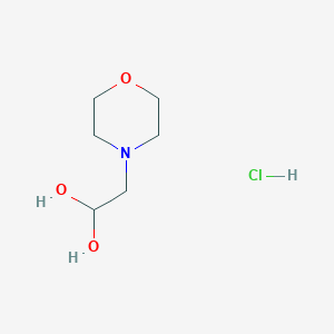molecular formula C6H14ClNO3 B1447133 2-吗啉乙烷-1,1-二醇盐酸盐 CAS No. 1788043-90-2