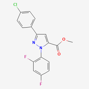 B1447137 Methyl 3-(4-chlorophenyl)-1-(2,4-difluorophenyl)-1H-pyrazole-5-carboxylate CAS No. 1202028-92-9