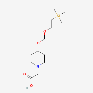 B1447142 2-(4-((2-(Trimethylsilyl)ethoxy)methoxy)-piperidin-1-yl)acetic acid CAS No. 1395492-79-1