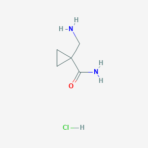 molecular formula C5H11ClN2O B1447143 1-(氨甲基)环丙烷甲酰胺盐酸盐 CAS No. 1956355-13-7