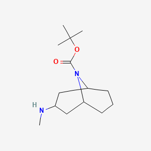 molecular formula C14H26N2O2 B1447152 外消旋叔丁基 3-(甲基氨基)-9-氮杂双环[3.3.1]壬烷-9-羧酸酯 CAS No. 1810070-17-7