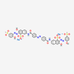 2-Naphthalenesulfonic acid, 7,7'-(azobis(4,1-phenylenecarbonylimino))bis(4-hydroxy-3-((2-hydroxy-5-(methylsulfonyl)phenyl)azo)-, disodium salt