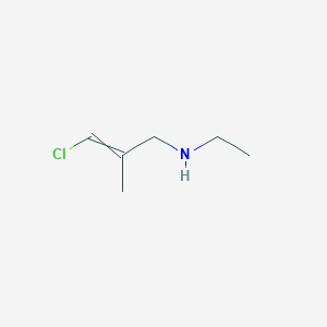 molecular formula C6H12ClN B14471550 2-Propen-1-amine, 3-chloro-N-ethyl-2-methyl- CAS No. 66388-16-7