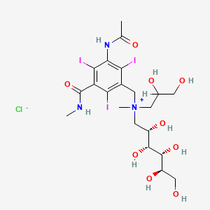 D-Glucammonium, N-(3-acetamido-5-(methylcarbamoyl)-2,4,6-triiodobenzyl)-N-(2,3-dihydroxypropyl)-N-methyl-, chloride