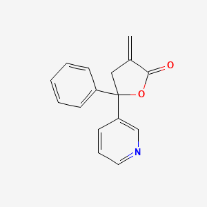 molecular formula C16H13NO2 B14471575 3-Methylidene-5-phenyl-5-(pyridin-3-yl)oxolan-2-one CAS No. 71741-87-2