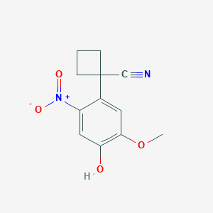 molecular formula C12H12N2O4 B1447158 1-(4-羟基-5-甲氧基-2-硝基苯基)环丁烷甲腈 CAS No. 1527503-23-6