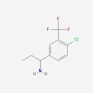molecular formula C10H11ClF3N B1447180 1-(4-氯-3-(三氟甲基)苯基)丙胺 CAS No. 1270540-71-0