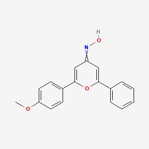 molecular formula C18H15NO3 B14471847 N-[2-(4-Methoxyphenyl)-6-phenyl-4H-pyran-4-ylidene]hydroxylamine CAS No. 71637-98-4