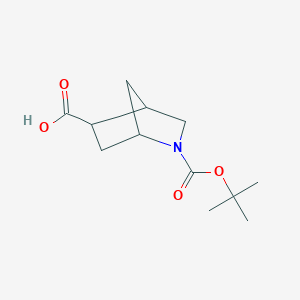 molecular formula C12H19NO4 B1447195 2-[(Tert-butoxy)carbonyl]-2-azabicyclo[2.2.1]heptane-5-carboxylic acid CAS No. 1363210-41-6