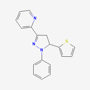 2-[1-Phenyl-5-(thiophen-2-yl)-4,5-dihydro-1H-pyrazol-3-yl]pyridine