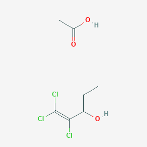 molecular formula C7H11Cl3O3 B14472154 Acetic acid;1,1,2-trichloropent-1-en-3-ol CAS No. 67161-31-3