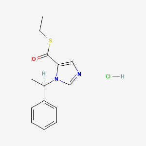 4-Imidazolethiocarboxylic acid, 3-(alpha-methylbenzyl)-, S-ethyl ester, hydrochloride, (+)-