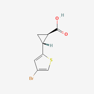 molecular formula C8H7BrO2S B1447230 trans-2-(4-Bromothiophen-2-yl)cyclopropanecarboxylic acid CAS No. 1818257-30-5