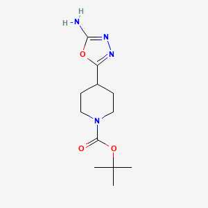 molecular formula C12H20N4O3 B1447231 叔丁基4-(5-氨基-1,3,4-恶二唑-2-基)哌啶-1-羧酸酯 CAS No. 1312760-32-9
