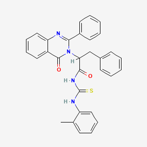 1-(alpha-(4-Oxo-2-phenyl-3,4-dihydro-3-quinazolinyl)hydrocinnamoyl)-3-(o-tolyl)-2-thiourea