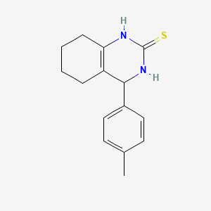 molecular formula C15H18N2S B14472452 2(1H)-Quinazolinethione, 3,4,5,6,7,8-hexahydro-4-(4-methylphenyl)- CAS No. 65331-19-3